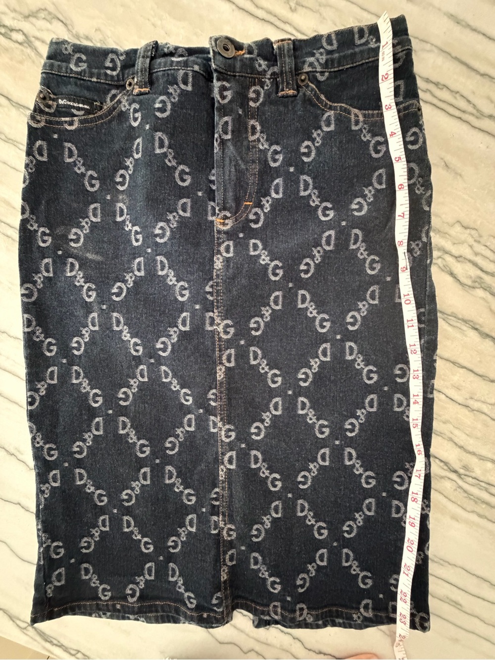 Dolce & Gabbana denim midi skirt